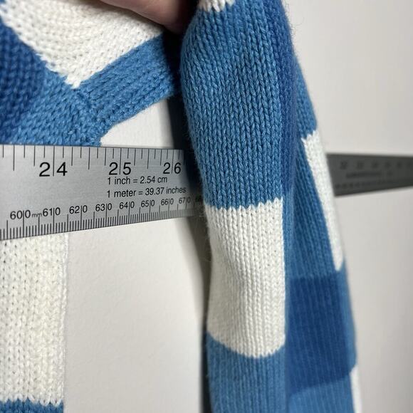 Vintage Talbots Sweater Womens XL Cardigan Patchwork Palm Trees Cable Knit 90s - Picture 11 of 13